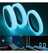 BWESOO 3Pcs Blue Glow in The Dark Tape 9.8 FT Fluorescent Spike Sticker for Stairs Walls Steps Sa...