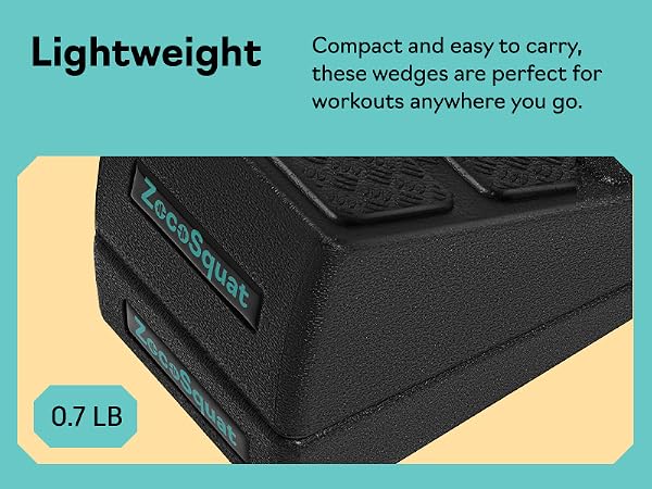 Lightweight slant board calf stretcher and squat wedge block, compact design for portable workouts