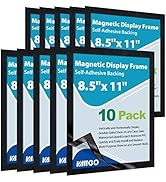 VAIIGO 8.5"x 11" Self Adhesive Magnetic Sign Holder, Double Sided Window Magnetic Display Frame w...
