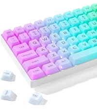 Womier Low Profile Keycaps - Shine Through Keycaps 60 65 75 100 Percent, Keyboard Key caps PBT Full ...