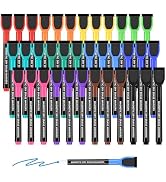 SUQJOY Magnetic Dry Erase Markers with Eraser Caps, 1-2mm Bullet Tip, Low Odor Quick Dry Ink, 12 ...