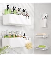LUXEAR Shower Caddy 5 Pack Suction Cup Shower Organizer for Bathroom Storage Home &amp;Kitchen,No Dri...