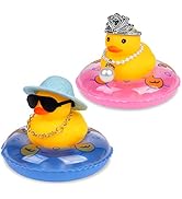 AUAUY Car Rubber Ducks, Rubber Duck Car Decoration Dashboard Car Ornament, Rubber Duck for Car Da...