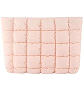 HICARRY Puffy Quilted Makeup Bag Cosmetic Bags Travel Cute Puffer Solid Toiletry Organizer Pouch ...