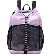 Lohol Lightweight Drawstring Backpack with Mesh Pockets for Women Men, Water Resistant String Bag...
