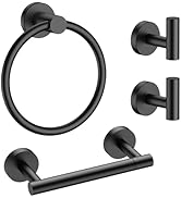 FORIOUS 4 Piece Bathroom Accessories, SUS304 Stainless Steel Toilet Paper Holder, Towel Ring and ...
