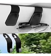 Teoenix Sunglass Holder for Car 2 Pack &amp; Car Seat Headrest Hook for Purses and Bags 2 Pack Leathe...