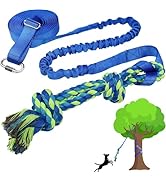SYOOY Dog Bungee Tug Toy Hanging from Tree,Outdoor Tether Tug of War Interactive Dog Rope with Ch...