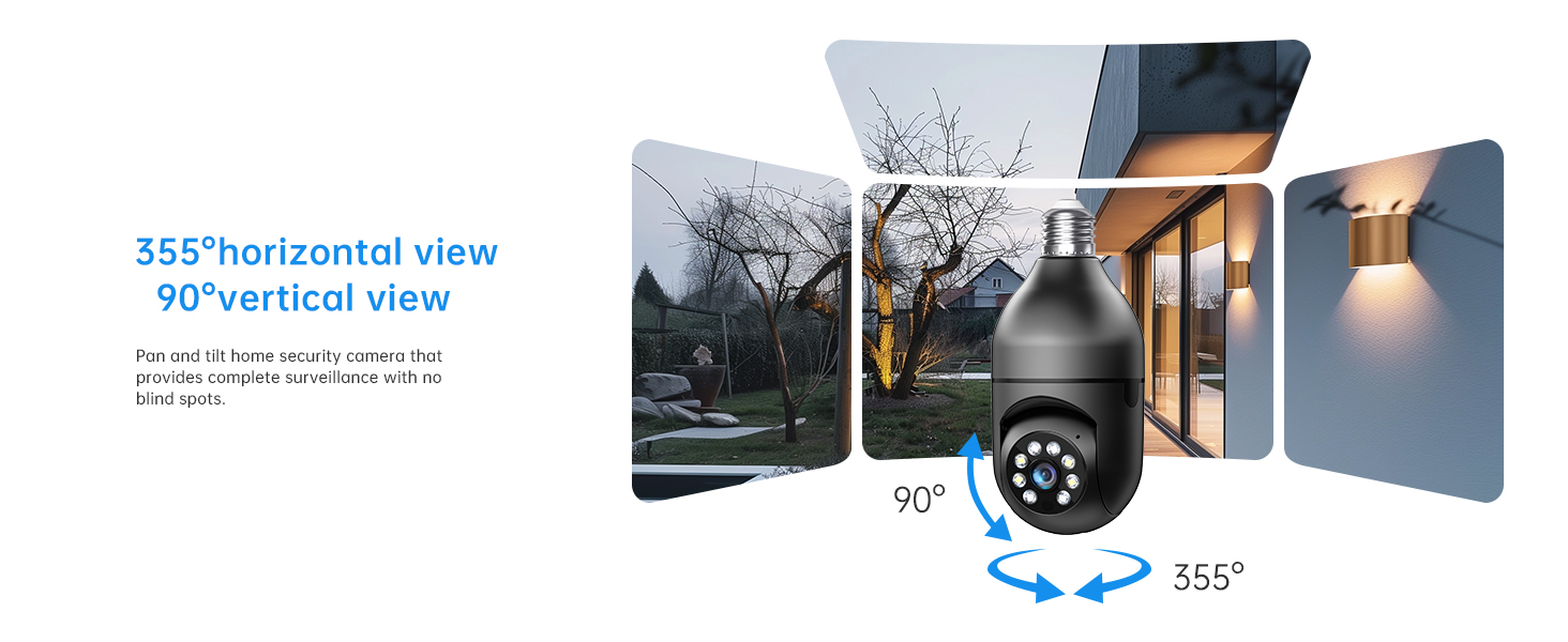 bulb camera 360 degree wifi outdoor