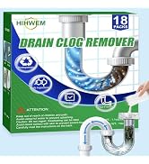 Drain Clog Remover Powder Sink Drain Cleaner for Hair and Grease, 18-Packs Heavy-Duty Powerful Ki...