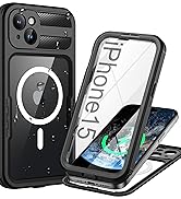 Lanhiem Magnetic for iPhone 15 Case, IP68 Waterproof Dustproof Case, [Compatible with Magsafe] [B...