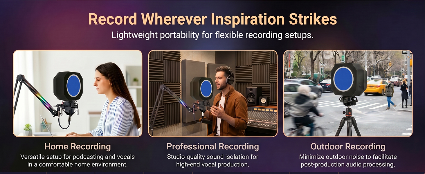 portable microphone isolation shield