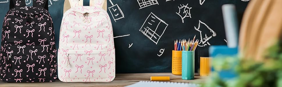 Girls Bow Tie Backpack for School