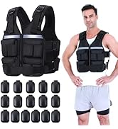 Sportneer Adjustable Weighted Vest Weights: 2-18 lbs/2-40 lbs Washable Weight Vest for Walking 16...