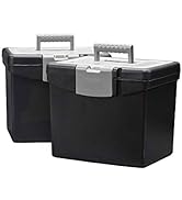 Storex File Storage Box Translucent Storage Lid, Black, 2-Pack