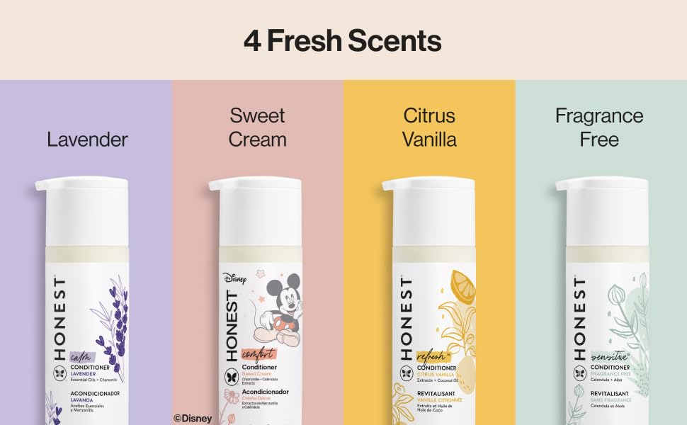 4 Fresh Scents: Lavender, Sweet Cream, Citrus Vanilla, Fragrance Free