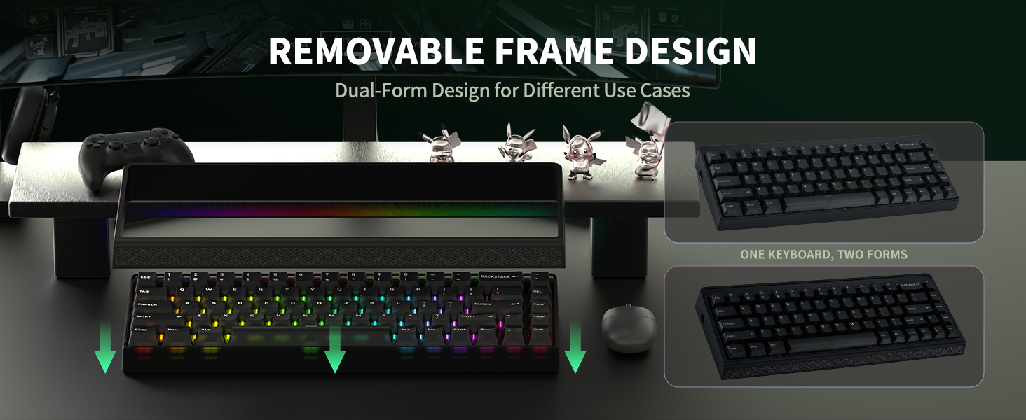 Pc gaming keyboards, Removable-frame keyboard design: one keyboard, two modes