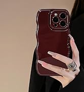 wave frame case wavy cute case Wine red case girly case Aesthetic Case slim case thin case