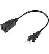CERRXIAN USA Outlet AC 2 Prong Power Extension Short Cord, 1FT NEMA 1-15P to NEMA 1-15R Short Cab...