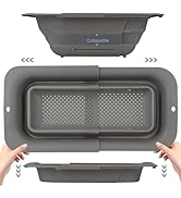 ROTTOGOON 7Qt Collapsible Colander Strainer, Expandable Over the Sink Colander, Adjustable Silico...