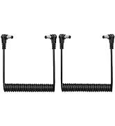 GINTOOYUN DC 5.5MM x 2.1MM 90 Degree Male to Male Plug Cable DC5521 Right Angle Coiled Power Adap...