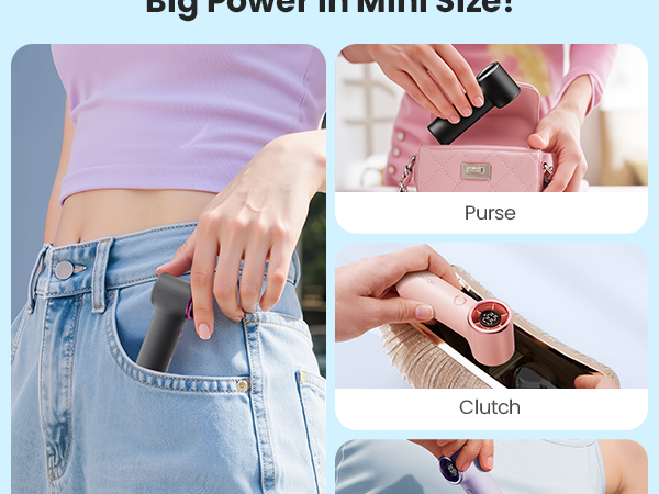 handfan personal fan portable fan for travel compact size for kids pocket purse clutch crossbady