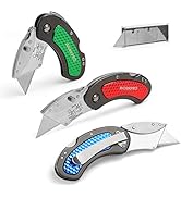 WORKPRO Folding Utility Knife Set Quick Change Blade, Back-lock Mechanism 3-piece with 10-piece E...