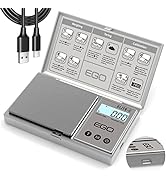 Digital Pocket Scale USB Rechargeable with 200g x 0.01g, Latest Stylish Shell Design Cover Appear...