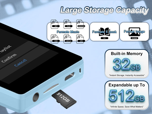 mp3 player with speaker, usb mp3 player, mp3 player no wifi, offline music player
