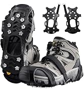Azarxis Walk Traction Ice Cleat Spikes Crampons with 10 Spikes Snow Grips Stretch Footwear Tracti...