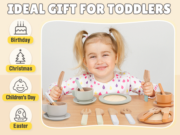 Wooden Play Dishes and Plates