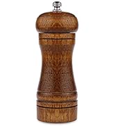 Pepper Grinder - 5 inch Pepper Mill Pepper Grinder Refillable Oak Salt and Pepper Grinder Set Sea...