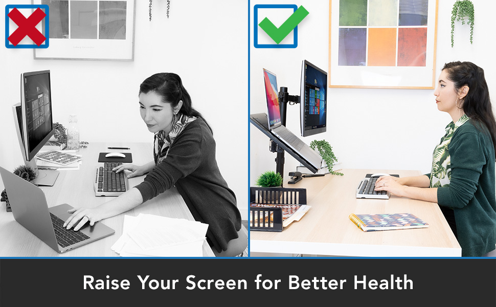 ergonomic laptop and monitor mount