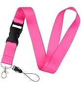 juanooo Pink Lanyard for Keys &amp; ID Badges Cute Key Keychain Lanyard for Women Teachers Staff Girl...