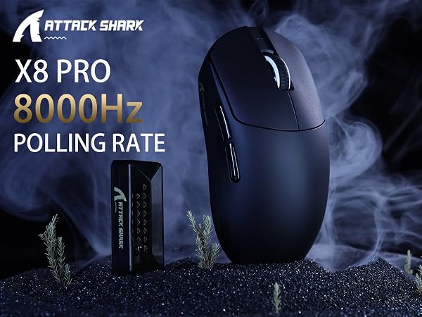 ATTACK SHARK X8 Ultra Wireless Gaming Mouse,55g Ultra-Lightweight BT/2.4GHz Wirelss/Wired Mouse