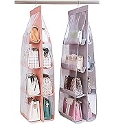 MURRI&amp;MURRDI 2 Packs Hanging Handbag Organizer for Closet, Purse Storage Holder with 8 Clear Pock...