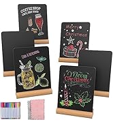 DOCMON Chalkboard Signs, 6x8 Inch Small Chalkboard Signs with Stand, Mini Chalkboard Signs for Fo...