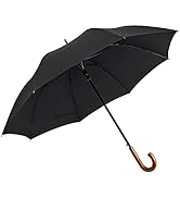 G4Free Wooden J Handle Umbrella 54 Inch Large Auto Open Classic Windproof Rain Stick Umbrellas fo...