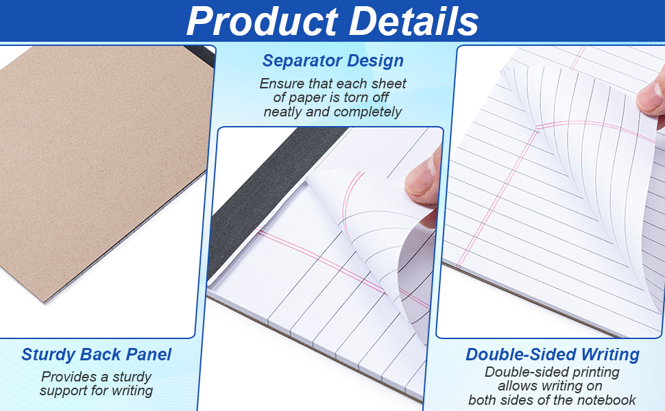 Legal Pads 8.5 x 11, 3 Pack Yellow Note Pads 8.5 x 11 Writing Pads, Wide Ruled Legal Notepads, Lined