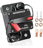 60 Amp Circuit Breaker Fuse Holder with Manual Reset for Car Marine,12V- 48V 60A DC Breaker for B...
