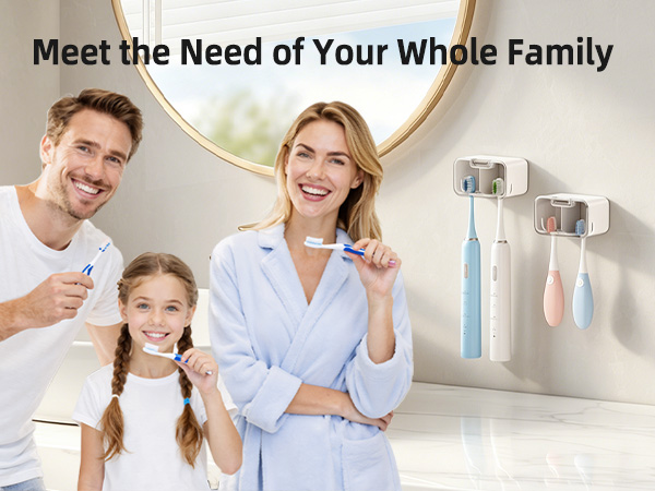 2 Slot Toothbrush Holders Wall Mounted
