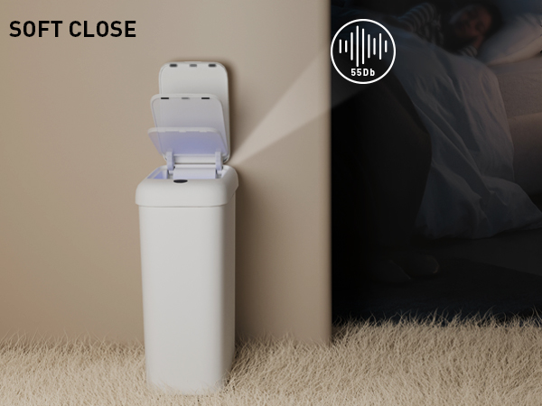 motion sensor trash can for bedroom quiet and silent