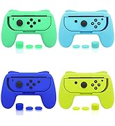 FASTSNAIL 4 Pack Grips Kit Compatible with Nintendo Switch Animal Crossing for Joy Con, Wear-Resi...