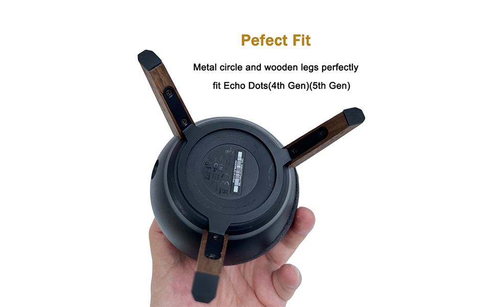 metal circle and wooden legs for echo dot