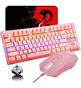 LexonElec K2 Mechanical Gaming Keyboard,Blue Switch Mini 82 Keys Wired Rainbow LED Backlit Keyboa...