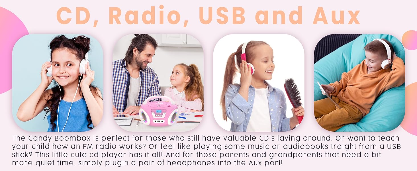 KLIM Candy Kids CD Player for Children