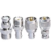 BNC to UHF Adapter Kit UHF to BNC Male to Female RF Coax Connector Kit for CB Radio/Extension Cab...