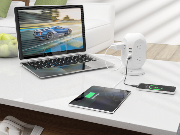 long extension cord with multiple outlets