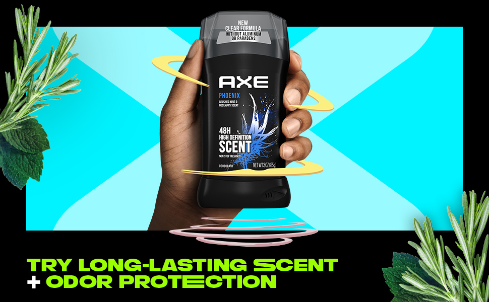 A hand showing an Axe Product: Deodorant Stick Phoenix