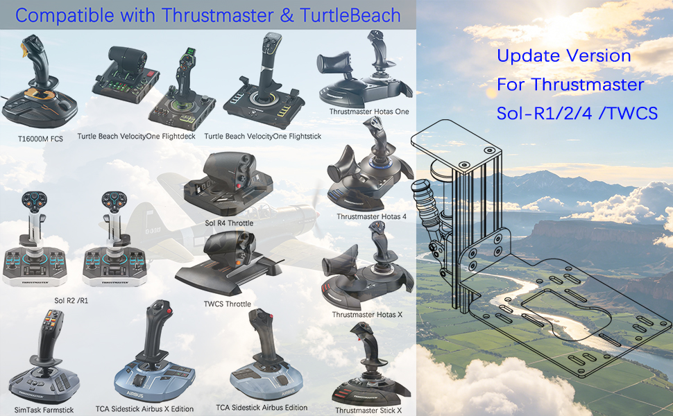 flight joystick desk mount for thrustmaster and turtle beach